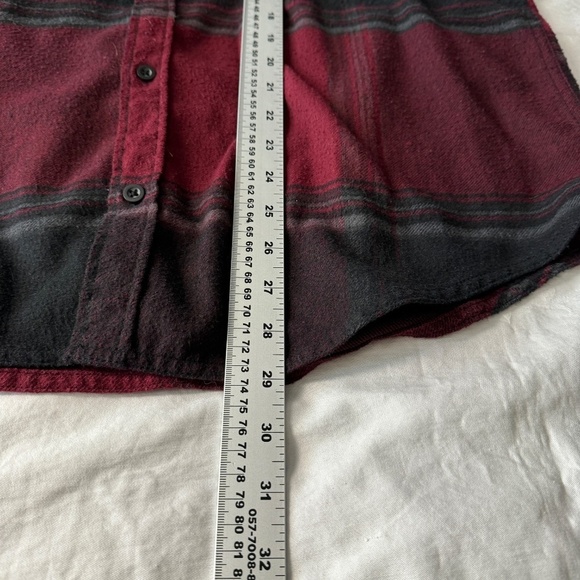 Burnside‎ Men's Wine Plaid Long Sleeve Flannel Button Up Shirt Size X-Large - Picture 12 of 14